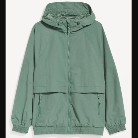 Windbreaker Water-Resistant Hooded Performance Zip Jacket, Old Navy, NWT Small - Picture 1 of 4